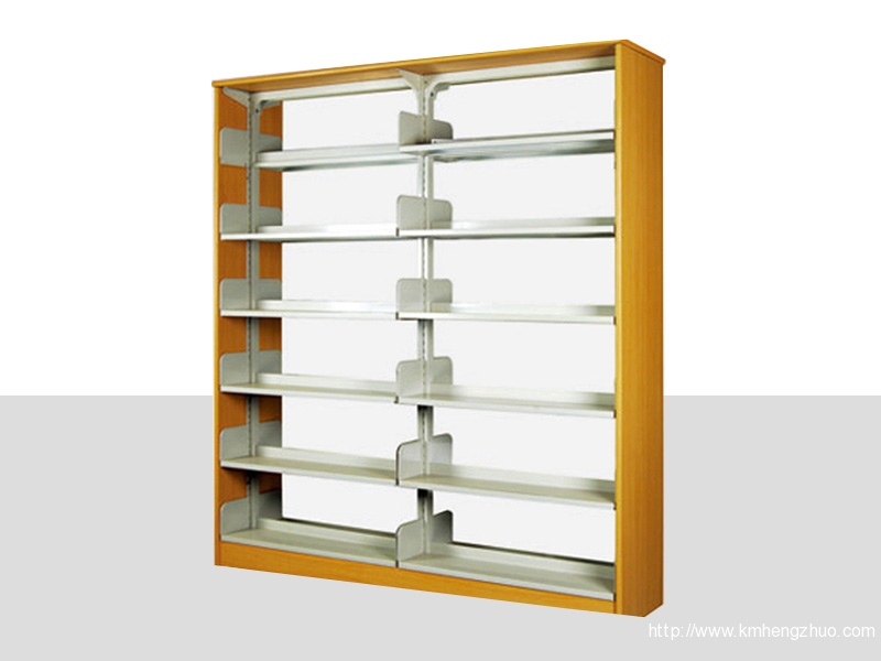 HZ-w17木護板單柱雙面書架